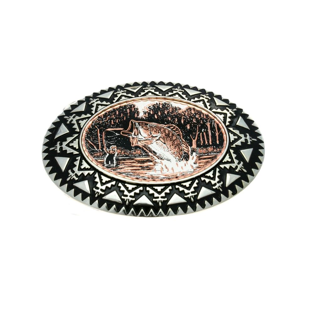 4463 Fisherman Oval Shape Western Style Cowboy Rodeo Belt Buckle